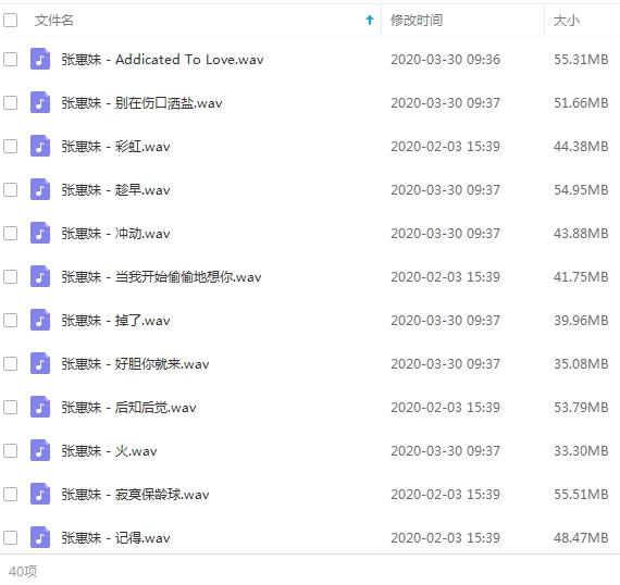 《张惠妹》40首精选无损歌曲-免费音乐网